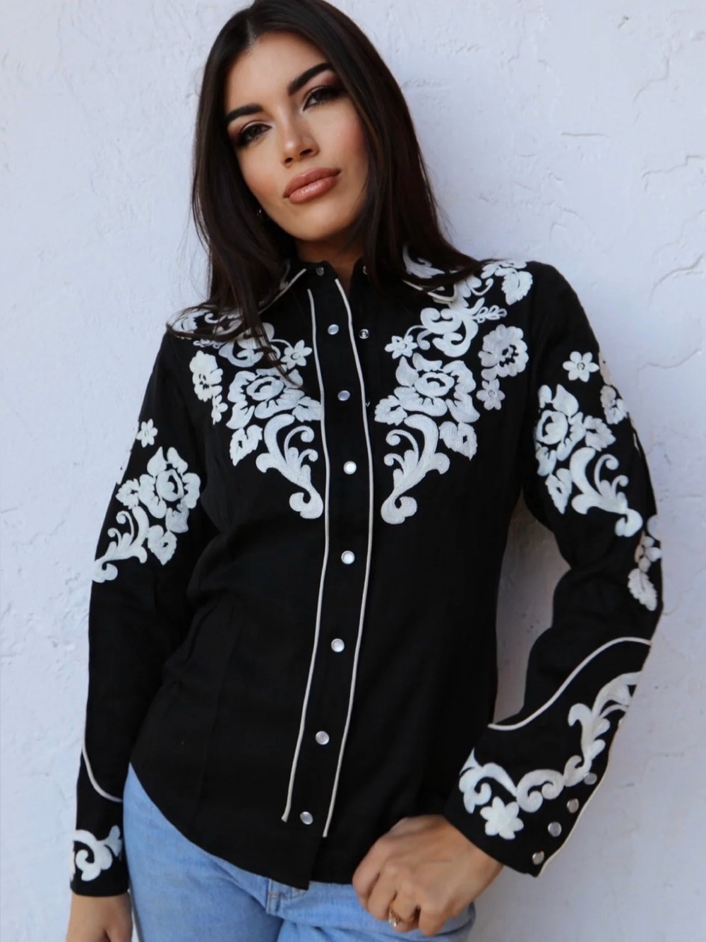 NWT H BAR C Women’s Pearl Snap Fort Worth Western Long Sleeve|Large